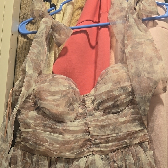 Petal And Pup Floral Purple Maxi Dress with Sheer Details - Picture 3 of 4